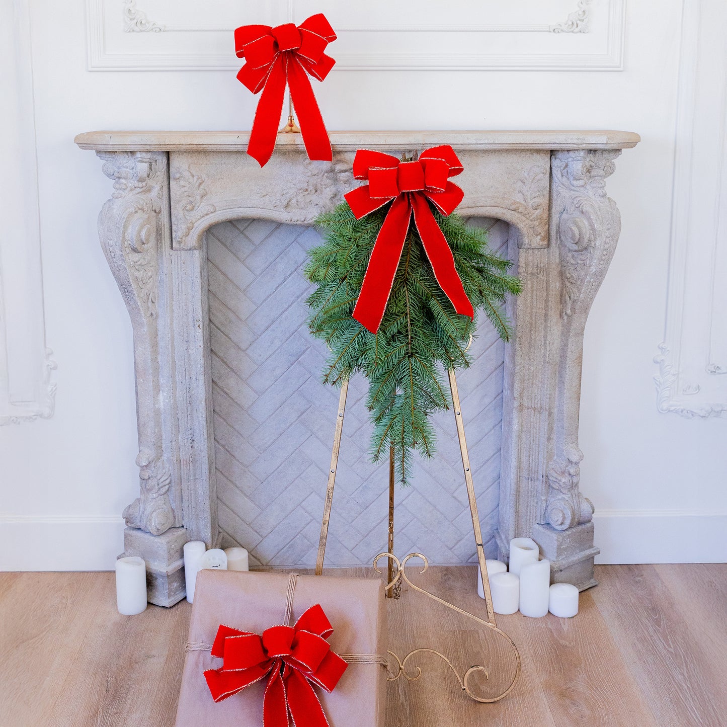 Red Bow trimmed in gold
