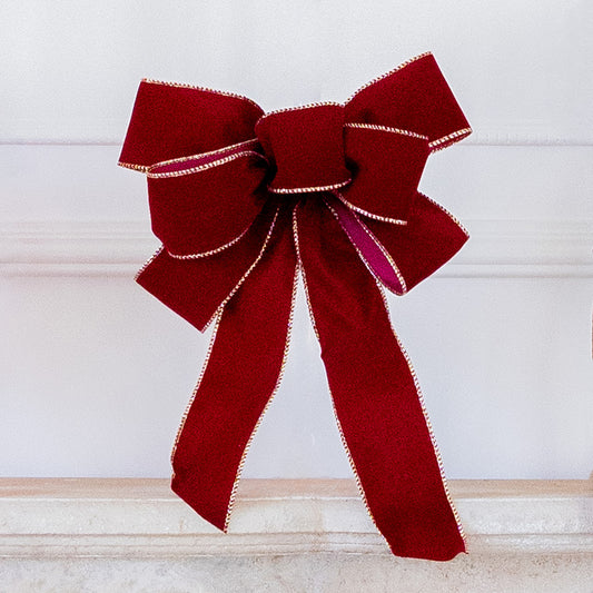 Burgundy Bow trimmed in gold