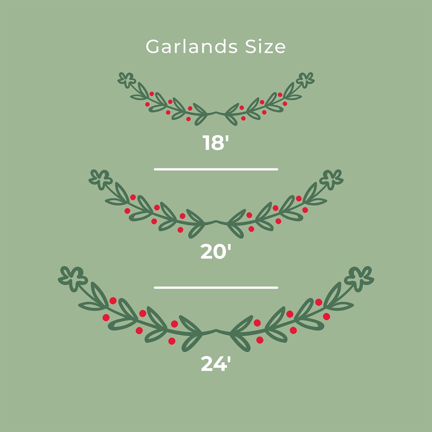 Single Green Huckleberry Garland
