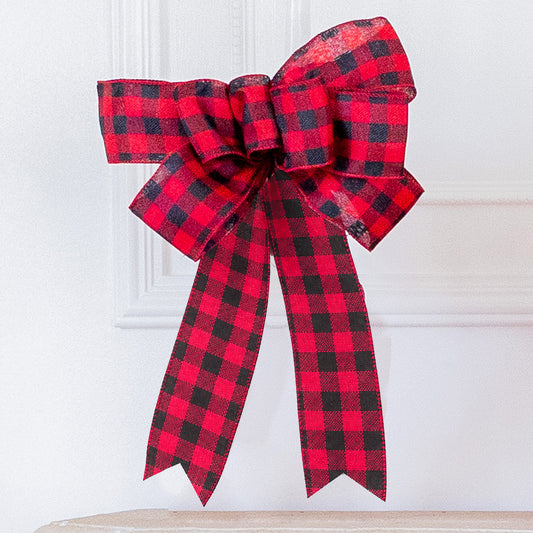 Red and Black Plaid Bow