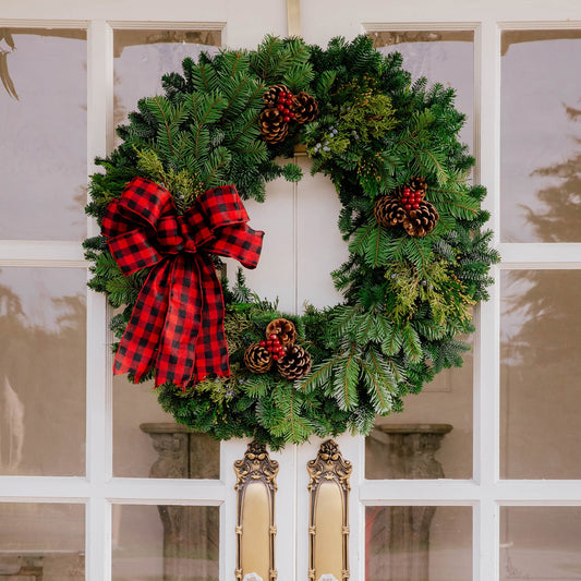 Silver Fir with Cherries Wreath
