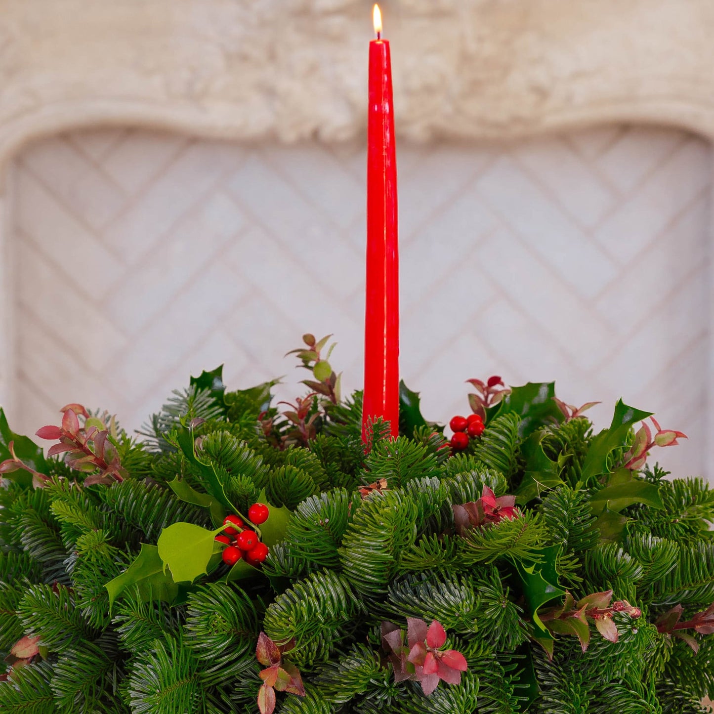 Holiday Holly Centerpiece