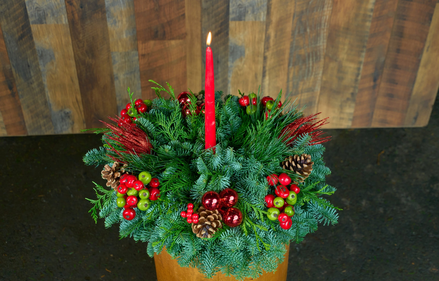 Red & Green Crab Apple Centerpiece