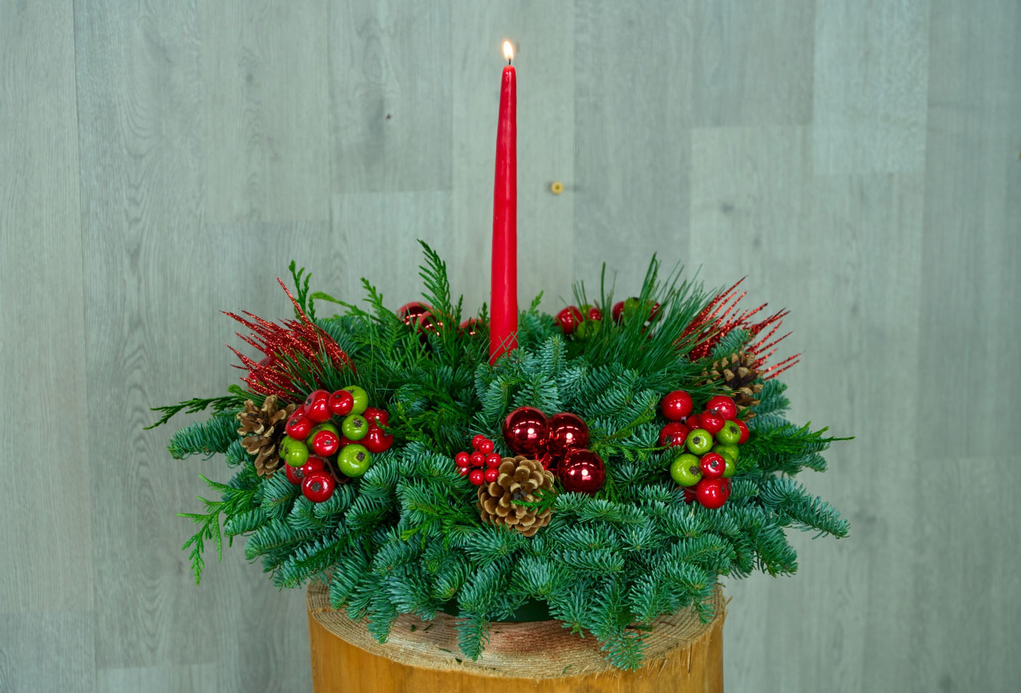 Red & Green Crab Apple Centerpiece