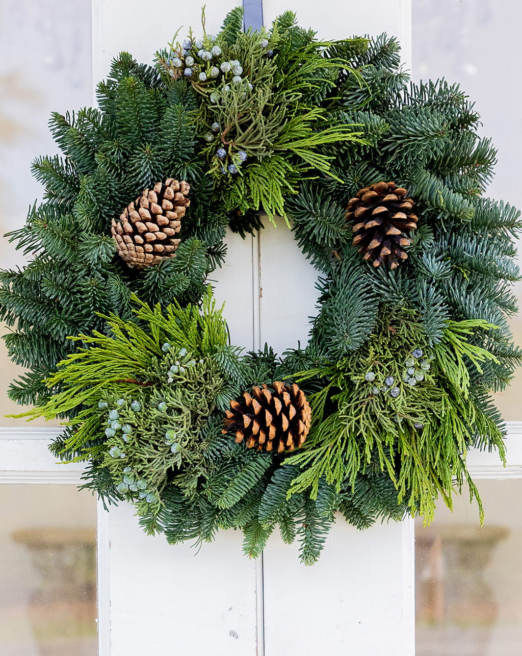 Candle wreath fresh greenery 16 inch size for table centerpiece Christmas decor and holiday decoration