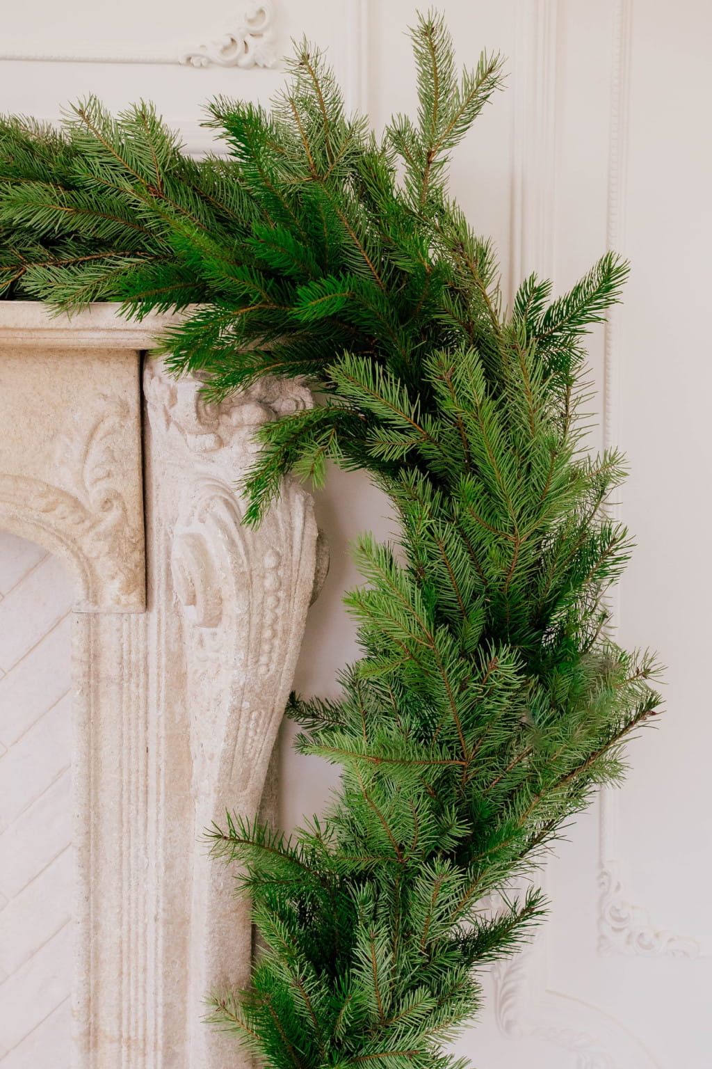 Douglas fir garland fresh greenery available in 25 to 75 foot lengths for Christmas decor mantel and holiday greenery display