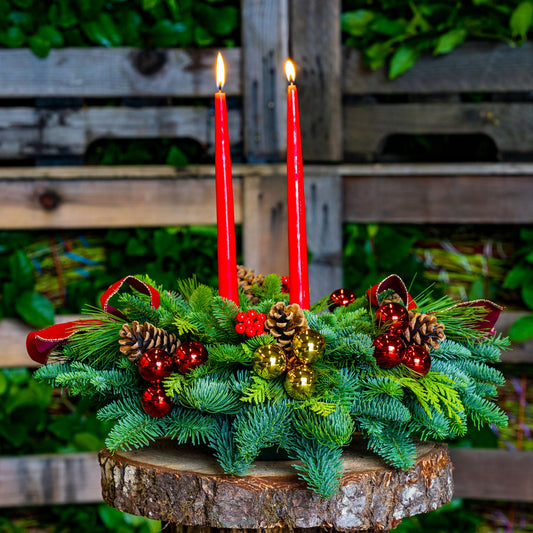 Holiday Lights Double Candle Centerpiece
